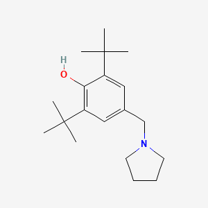 molecular formula C19H31NO B13918427 2,6-Ditert-butyl-4-(pyrrolidin-1-ylmethyl)phenol CAS No. 794-54-7