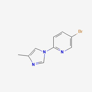 molecular formula C9H8BrN3 B1391848 吡啶，5-溴-2-(4-甲基-1H-咪唑-1-基)- CAS No. 380382-29-6