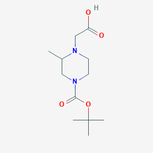 molecular formula C12H22N2O4 B1391853 2-(4-(叔丁氧羰基)-2-甲基哌嗪-1-基)乙酸 CAS No. 666853-16-3