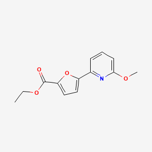 molecular formula C13H13NO4 B1391873 5-(6-甲氧基-2-吡啶基)-2-呋喃酸乙酯 CAS No. 1187163-38-7