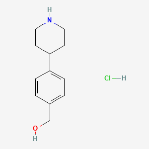 molecular formula C12H18ClNO B1391886 (4-Piperidin-4-yl-phenyl)-methanol hydrochloride CAS No. 1187927-60-1