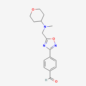 4-(5-((Methyl(tetrahydro-2H-pyran-4-yl)amino)methyl)-1,2,4-oxadiazol-3-yl)benzaldehyde