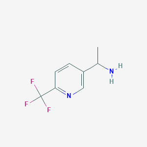 molecular formula C8H9F3N2 B1391888 (1-[6-(三氟甲基)吡啶-3-基]乙基)胺 CAS No. 886364-82-5
