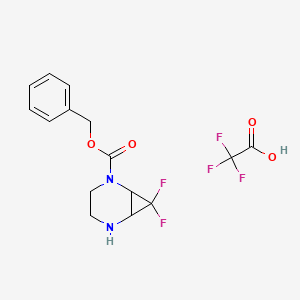 molecular formula C15H15F5N2O4 B13918902 Benzyl 7,7-difluoro-2,5-diazabicyclo[4.1.0]heptane-2-carboxylate;2,2,2-trifluoroacetic acid 