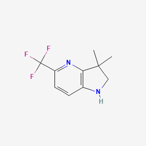 molecular formula C10H11F3N2 B13918905 3,3-Dimethyl-5-(trifluoromethyl)-1,2-dihydropyrrolo[3,2-b]pyridine 