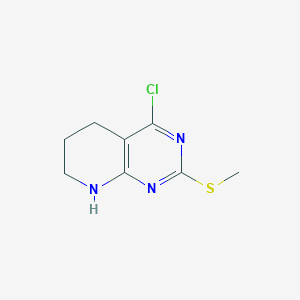 molecular formula C8H10ClN3S B13918948 4-Chloro-2-(methylthio)-1,5,6,7-tetrahydropyrido[2,3-d]pyrimidine 