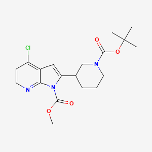 1H-Pyrrolo[2,3-b]pyridine-1-carboxylic acid, 4-chloro-2-[1-[(1,1-dimethylethoxy)carbonyl]-3-piperidinyl]-, methyl ester