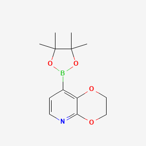 molecular formula C13H18BNO4 B1391908 8-(4,4,5,5-四甲基-1,3,2-二氧杂硼环-2-基)-2,3-二氢-[1,4]二氧杂环[2,3-b]吡啶 CAS No. 1309980-14-0