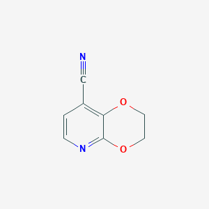 molecular formula C8H6N2O2 B1391918 2,3-二氢-[1,4]二氧杂环[2,3-b]吡啶-8-腈 CAS No. 1246088-54-9