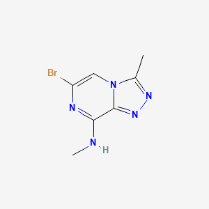 molecular formula C7H8BrN5 B13919205 6-bromo-N,3-dimethyl-[1,2,4]triazolo[4,3-a]pyrazin-8-amine 