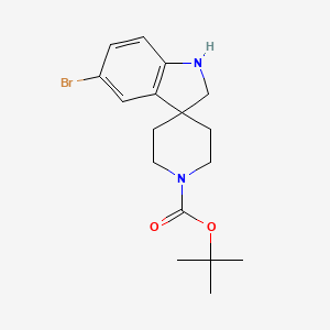 molecular formula C17H23BrN2O2 B1391922 叔丁基 5-溴螺并[吲哚-3,4'-哌啶]-1'-羧酸酯 CAS No. 878167-55-6