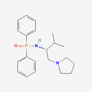 molecular formula C21H29N2OP B13919254 (R)-N-(3-Methyl-1-(pyrrolidin-1-yl)butan-2-yl)-P,P-diphenylphosphinic amide 