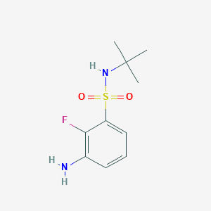 molecular formula C10H15FN2O2S B13919310 3-Amino-N-(tert-butyl)-2-fluorobenzenesulfonamide 