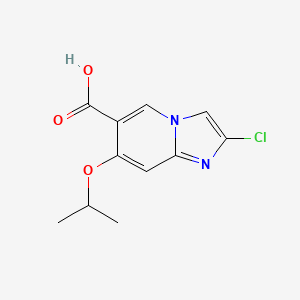 molecular formula C11H11ClN2O3 B13919343 2-Chloro-7-isopropoxyimidazo[1,2-a]pyridine-6-carboxylic acid 