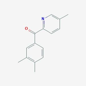 molecular formula C15H15NO B1391946 2-(3,4-Dimethylbenzoyl)-5-methylpyridine CAS No. 1187163-70-7