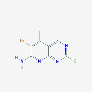 molecular formula C8H6BrClN4 B13919490 6-Bromo-2-chloro-5-methylpyrido[2,3-d]pyrimidin-7-amine 