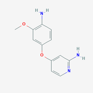 molecular formula C12H13N3O2 B13919500 2-Amino-4-(4-amino-3-methoxyphenoxy)pyridine CAS No. 864245-31-8