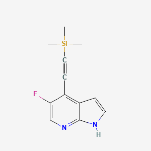 molecular formula C12H13FN2Si B1391955 5-氟-4-((三甲基甲硅烷基)乙炔基)-1H-吡咯并[2,3-b]吡啶 CAS No. 1228666-01-0