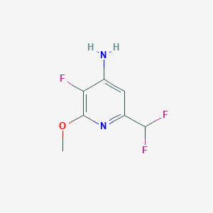 molecular formula C7H7F3N2O B13919555 6-(Difluoromethyl)-3-fluoro-2-methoxypyridin-4-amine 