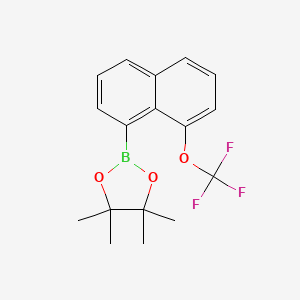 molecular formula C17H18BF3O3 B13919594 4,4,5,5-Tetramethyl-2-(8-(trifluoromethoxy)naphthalen-1-yl)-1,3,2-dioxaborolane 