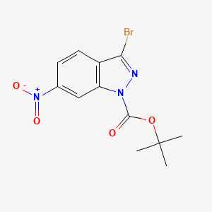 molecular formula C12H12BrN3O4 B13919612 tert-Butyl 3-bromo-6-nitro-1H-indazole-1-carboxylate 