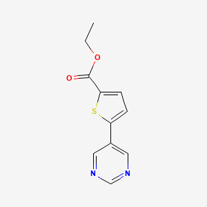 molecular formula C11H10N2O2S B1391963 5-(嘧啶-5-基)噻吩-2-羧酸乙酯 CAS No. 1187170-28-0