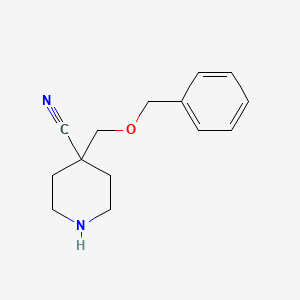 molecular formula C14H18N2O B13919635 4-[(Benzyloxy)methyl]piperidine-4-carbonitrile CAS No. 919284-65-4