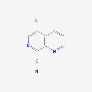 molecular formula C9H4BrN3 B13919664 5-Bromo-1,7-naphthyridine-8-carbonitrile 