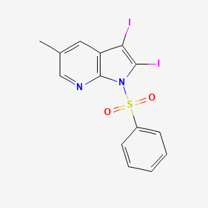 molecular formula C14H10I2N2O2S B1391967 2,3-二碘-5-甲基-1-(苯磺酰基)-1H-吡咯并[2,3-b]吡啶 CAS No. 1246088-65-2