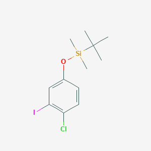 molecular formula C12H18ClIOSi B13919694 tert-Butyl(4-chloro-3-iodophenoxy)dimethylsilane 