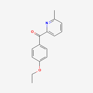 molecular formula C15H15NO2 B1391972 2-(4-Ethoxybenzoyl)-6-methylpyridine CAS No. 1187169-97-6