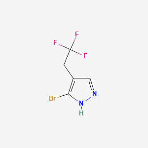 molecular formula C5H4BrF3N2 B13919730 3-Bromo-4-(2,2,2-trifluoroethyl)-1H-pyrazole 