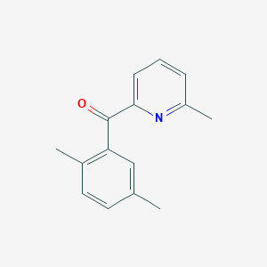molecular formula C15H15NO B1391974 2-(2,5-Dimethylbenzoyl)-6-methylpyridine CAS No. 1187170-64-4