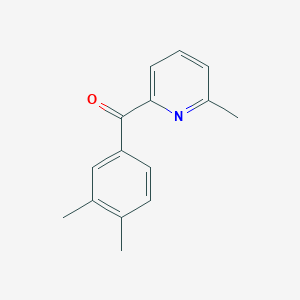 molecular formula C15H15NO B1391976 2-(3,4-二甲基苯甲酰)-6-甲基吡啶 CAS No. 1187166-06-8