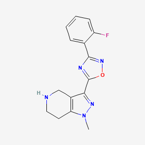 molecular formula C15H14FN5O B13919801 3-(2-Fluorophenyl)-5-(1-methyl-4,5,6,7-tetrahydropyrazolo[4,3-c]pyridin-3-yl)-1,2,4-oxadiazole 