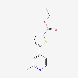 molecular formula C13H13NO2S B1391985 5-(2-メチルピリジン-4-イル)チオフェン-2-カルボン酸エチル CAS No. 1187168-63-3