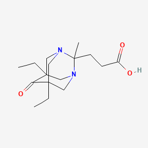 3-(5,7-Diethyl-2-methyl-6-oxo-1,3-diazatricyclo[3.3.1.13,7]decan-2-yl)propanoic acid