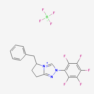 5-benzyl-2-(2,3,4,5,6-pentafluorophenyl)-6,7-dihydro-5H-pyrrolo[2,1-c][1,2,4]triazol-4-ium;tetrafluoroborate