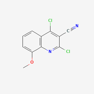 molecular formula C11H6Cl2N2O B13920005 2,4-Dichloro-8-methoxyquinoline-3-carbonitrile 