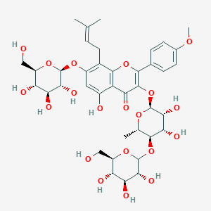 3-[(2S,3R,4S,5R,6S)-3,4-dihydroxy-6-methyl-5-[(3R,4S,5S,6R)-3,4,5-trihydroxy-6-(hydroxymethyl)oxan-2-yl]oxyoxan-2-yl]oxy-5-hydroxy-2-(4-methoxyphenyl)-8-(3-methylbut-2-enyl)-7-[(2S,3R,4S,5S,6R)-3,4,5-trihydroxy-6-(hydroxymethyl)oxan-2-yl]oxychromen-4-one