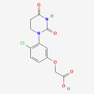 molecular formula C12H11ClN2O5 B13920036 2-(4-chloro-3-(2,4-dioxotetrahydropyrimidin-1(2H)-yl)phenoxy)acetic acid 