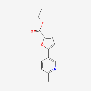 molecular formula C13H13NO3 B1392004 5-(2-甲基-5-吡啶基)-2-呋喃甲酸乙酯 CAS No. 1187163-64-9