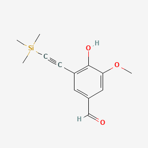 4-Hydroxy-3-methoxy-5-((trimethylsilyl)ethynyl)benzaldehyde