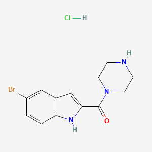 (5-bromo-1H-indol-2-yl)(piperazin-1-yl)methanone hydrochloride