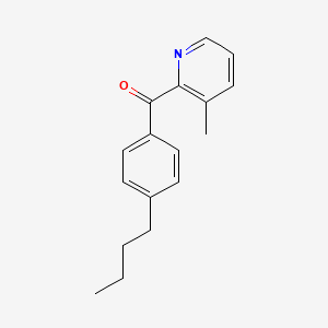 molecular formula C17H19NO B1392023 2-(4-Butylbenzoyl)-3-methylpyridine CAS No. 1187165-84-9