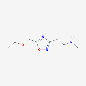 molecular formula C8H15N3O2 B13920374 {2-[5-(Ethoxymethyl)-1,2,4-oxadiazol-3-yl]ethyl}methylamine hydrochloride 