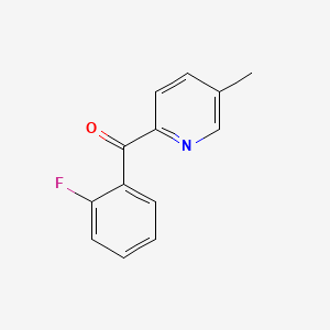 molecular formula C13H10FNO B1392039 2-(2-氟苯甲酰)-5-甲基吡啶 CAS No. 1187164-46-0