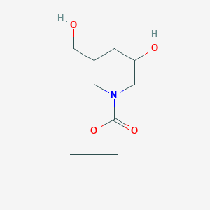 molecular formula C11H21NO4 B13920416 Tert-butyl 3-hydroxy-5-(hydroxymethyl)piperidine-1-carboxylate 