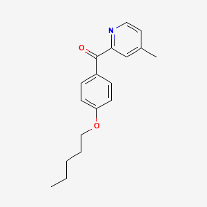 B1392042 4-Methyl-2-(4-pentyloxybenzoyl)pyridine CAS No. 1187165-46-3