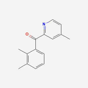 molecular formula C15H15NO B1392044 2-(2,3-Dimethylbenzoyl)-4-methylpyridine CAS No. 1187166-76-2